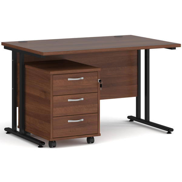 Maestro Straight Desk with Under Desk Pedestal